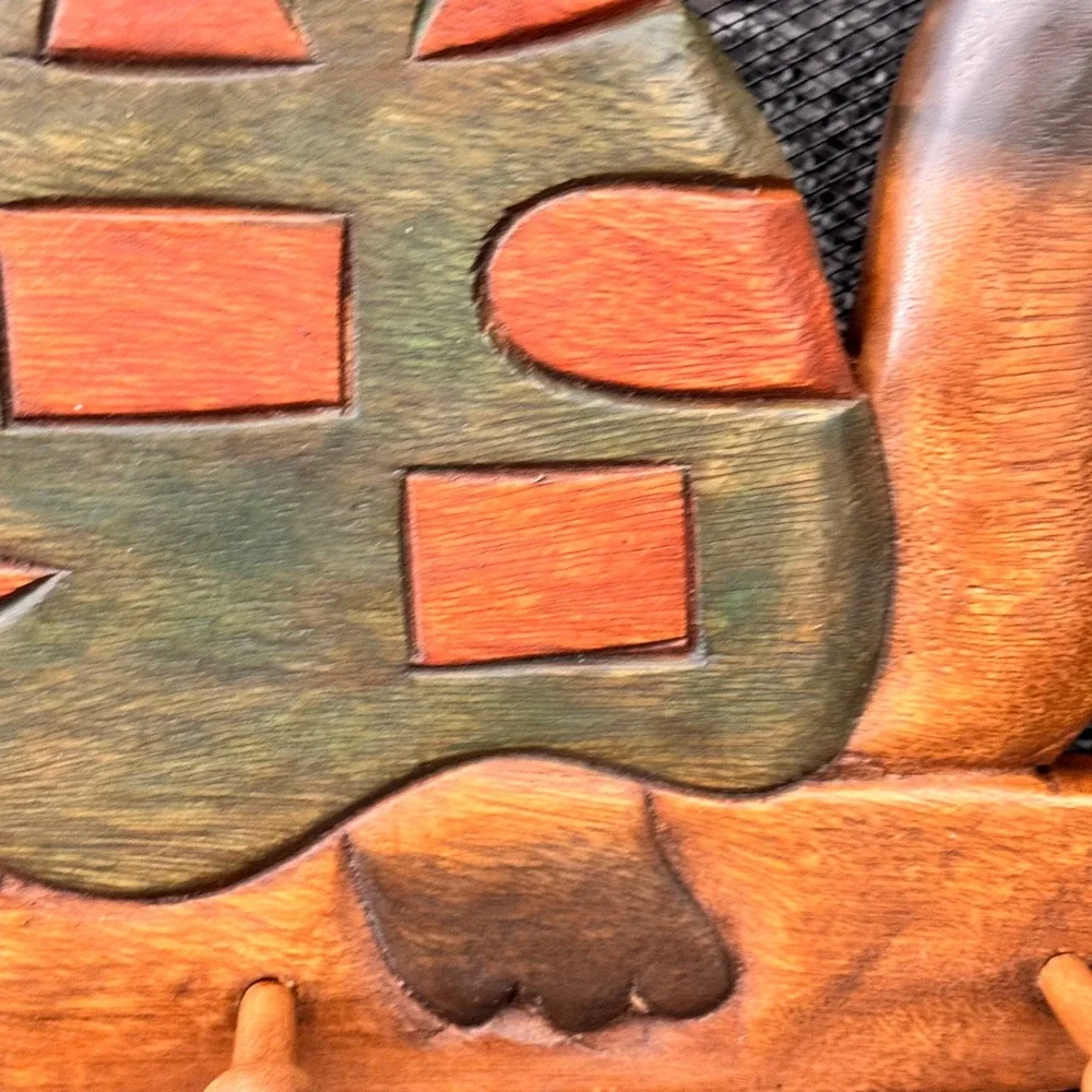 Hand Carved Wood Turtle Wall Decor Key Rack Jewelry Holder Boho Decor Coat‎ Hook